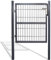 EINFEBEN Puerta de jardín de acero galvanizado, 120 × 100 cm, puerta de jardín con cerradura, picaporte y llave, color antracita