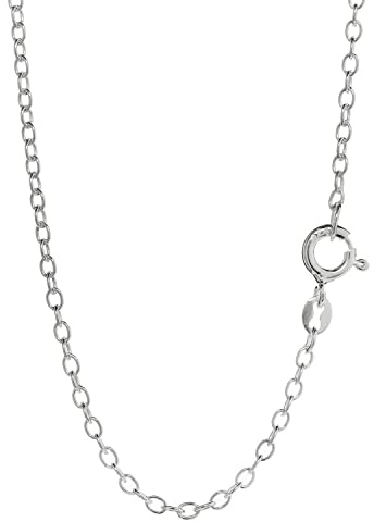 NKlaus Ankerkette weit und rund aus 925er Silber, 1,8mm breit, 1 Stück | Für Damen; mit 925-Silberpunze am Kettenverschluss