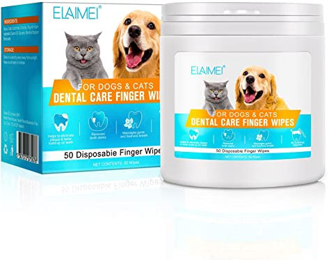 Aelevate Haustier-Fingertücher - Reinigungstücher für Hundeohren | 50 Pads Zahnpflege-Fingerpads für Hunde, Hundezahnreinigungsprodukt für die Zahnpflege und Mundhygiene, Atemerfrischer für Hunde