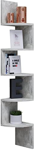 VCM Wandregal 20x20x123 cm 5 Fächer Holzwerkstoff Aufbewahrung Kompakt | Bietet strukturierten Stauraum für Bücher und CDs - Wohnzimmer oder Arbeitszimmer - für Sammler und Leseratten