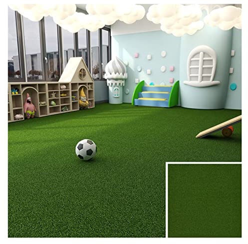 YJEUZCD Alfombra Pasillo, Césped Artificial Sintético, 1,1 Cm De Grosor Absorción De Impactos Residencial Suelo Baldosa De Moqueta, Comercial Alfombra 50x50cm (Color : Verde, Tamaño : 6pcs)