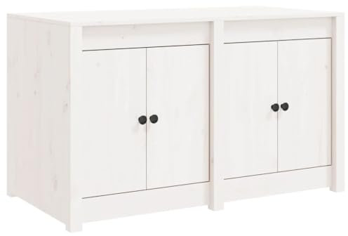 vidaXL White Outdoor Kitchen Cabinet in Solid Pine Wood - Versatile Compact Storage Unit for Garden