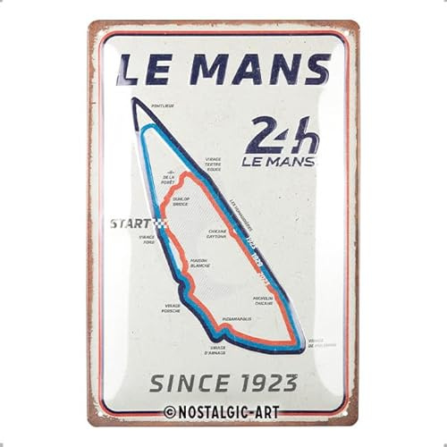 Nostalgic-Art Plaque rétro, 20 x 30 cm, 24h Le Mans – Circuit – Idée de cadeau pour fans de moteur, en métal, design vintage