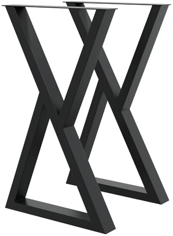 HAGO DIY Tischkufen 45x71cm X-Form Tischgestell Esszimmertisch Beine Dreieck schwarz
