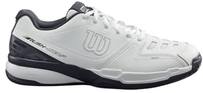 Wilson Rush Comp LTR Tennis Shoe, Men's and Women's, Unisex, Size 10, White/White/Ebony