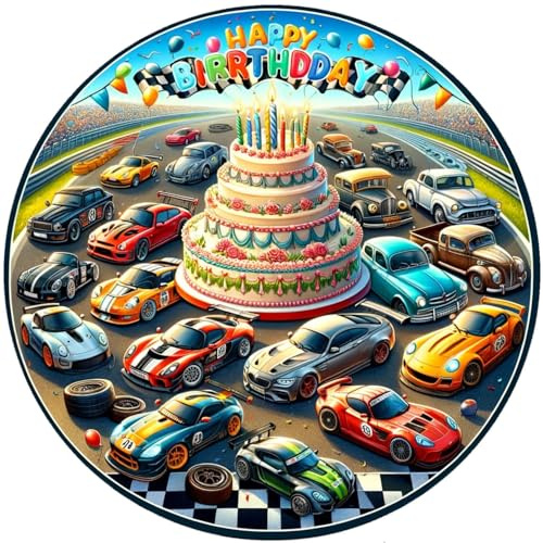 Fondant Tortenaufleger Tortenbild Geburtstag Party RENNWAGEN K 3