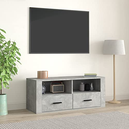 Bulliing TV-Schrank Betongrau 100x35x40 cm Holzwerkstoff Tv Tisch Tv Kommode Spielekonsole FüR Fernseher - 816812