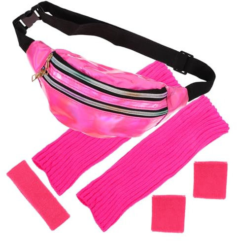SOIMISS 1satz Jahre Damen Kostüm Zubehör Mit Leg Warmers Fanny Pack Handgelenkband Und Sport-stirnband Für Retro-party-outfits