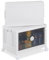 Relaxdays Boîte de rangement empilable, 50 l, lot de 2, porte et couvercle, pour provisions, vêtements, pliable, blanche