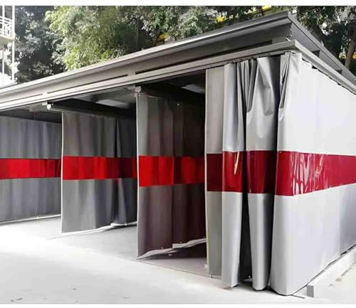 Manta Ignifuga, Pantallas de soldadura, cortina de soldadura industrial con ventana de visualización transparente roja, mantas de soldadura ignífugas y retardantes de llama para taller(3.5x2.5 m/11.5x