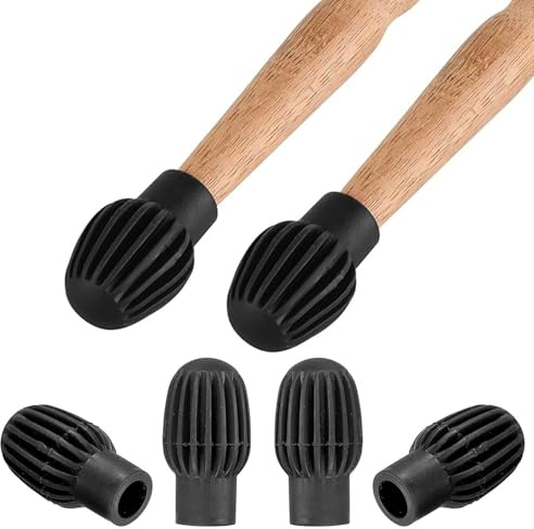 Baquetas de Silicona, Amortiguador de Tambor Baquetas, Silencio Tambor, Punta Silenciosa Baqueta, Punta de Práctica para Baquetas, Mudo Accesorio de Instrumentos Musicales, 3.3CM × 2.3CM, 4 Piezas