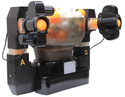 Máquina Robot De Ping Pong con 36 Bolas De Diferentes Giros, Máquina Automática Portátil For Entrenamiento De Ping Pong, Función De Saque, Doble Cabezal