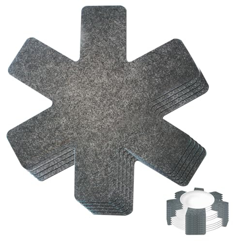8 Piece Pot Pan Protectors for Stacking, Pan Separators Pads Anti-Scratch Pan Pot Protectors Non-Slip Pot Dividers Pads Stacking Pan Protectors for Protecting and Separating Pot and Pan Grey