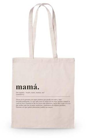 PROMO SHOP - Tote Bag Personalizable, Bolsa Tote Personalizable para Mama, Regalos Personalizados para Madres, Personalizadas con Frases o Nombre, Bolsa 100% Algodón