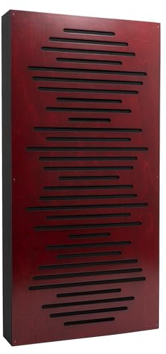 Panneaux acoustiques Bluetone WaveFuser PRO, panneaux d'isolation acoustique, diffuseur, acoustic panels, panneaux muraux décoratifs, traitements acoustiques pour home studio (Acajou, 100x50x10cm)