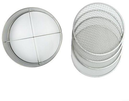 Gartensieb Set für Siebmeister 4in1 Vielseitiges Bodensieb mit austauschbaren Maschenweiten 3 6 9 12 mm Edelstahlrahmen 30cm Durchmesser zur Kompostfilterung Unkrautwurzeltrennung
