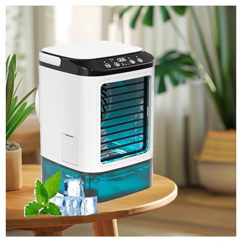 HBDSMLPL con Caja De Hielo Aire Acondicionado Portátil Sin Tubo, Aire Acondicionado Portátil Sin Tubo con Tanque De Agua De 900ml Enfriador De Aire