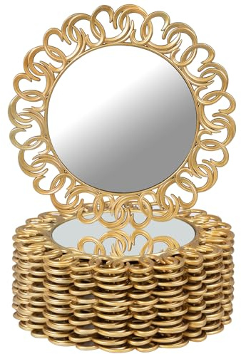 MAONAME 13 Gold Charger Plates Set of 12, Mirror Charger for Dinner Plates, Plastic Plate Chargers with Embossed Rims, Round Chargers for Table Setting, Wedding