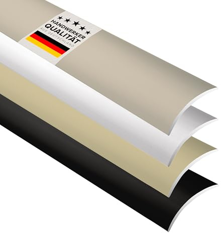 D-TACK Übergangsprofil Alu gewölbt selbstklebend | Übergangsschiene | Breite 30 mm | Übergangsleiste aus eloxiertem Aluminium | Abdeckleiste in Handwerker-Qualität (titan, 30 mm x 2,7 m)