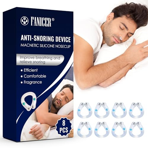 8 Stück Schnarchstopper Nasenclip, Magnetischer Nasenspreizer gegen Schnarchen, Nasendilatator für besseres Atmen & erholsamen Schlaf