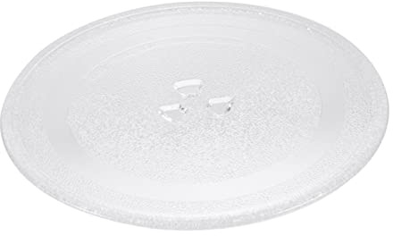 PartyKindom Plato de Vidrio para Microondas Diámetro Accesorio de Plato Giratorio Resistente y Duradero para Horno Microondas