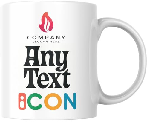MUGGZ - Personalised Mug Any Text or Photo Printed Design Brand Logo Gift Cup 11oz - Unique Customised Gift for Men, Women, Birthdays, Anniversaries Business, School