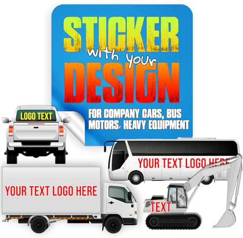 lepni.me Adesivi in vinile personalizzati per camion, autobus, furgoni ed escavatori | Sticker personalizzati con logo, scritta o grafica | Adesivi durevoli per veicoli aziendali e mezzi pesanti