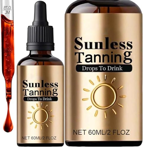Bräunungstropfen Zum Trinken, Sunless Tanning Drops To Drink, Natürliche Tanning Drops Trinken, Selbstbräuner Für Körper Und Gesicht, Ohne Sonnenschäden, Schnelle Bräunung (1 PACK)