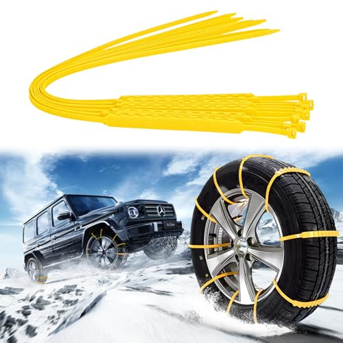 SilverChry Chaînes à Neige Universelles, Chaine Voiture Neige en 10 Pièces, Chaîne Neige, adaptées Aux Voitures, Véhicules Tout-Terrain et Suv, Utilisables Sur La Neige, La Boue e Les Pentes
