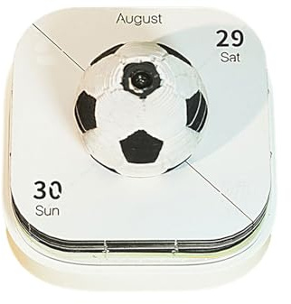 Syengery Calendario 3D Time Piece 2026,Blocco Note Intagliabile a Forma di Calcio con LED - Mini Calendario da Scrivania 3D Strappabile - Per Natale Inaugurazione Casa E Ufficio