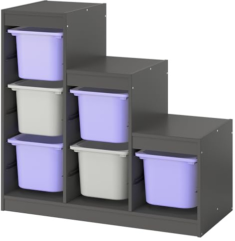 ProTuning TROFAST Combinazione di contenitori con scatole, grigio lilla/grigio, 99x44x94 cm