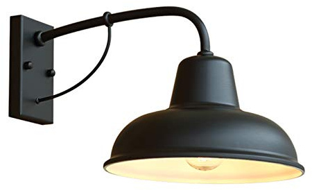 MOCHAMIK Wandlampen, Wandlampen, Außenwandlaterne, Terrassenleuchte, Außenwandleuchten, wasserdichte Außenwandleuchte, mattschwarzes Aluminium-Metall-Außenwandleuchte für Deck, Terrasse, Veranda,