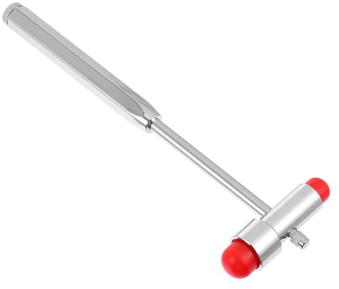 PACKOVE Martello Medico in Metallo a Doppia Testa Plexor, Martello Diagnostico Neurologico Manico Robusto, Strumento Multifunzione per Esami Clinici e Test di Riflessi Muscolari