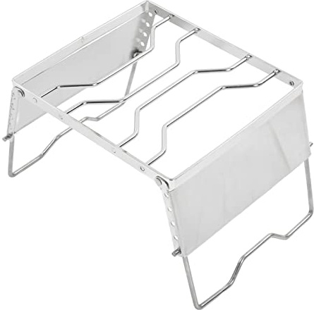Changor Mini Barbecue Grill Foldable Stainless Steel Camping Grate with Wind Screen for Outdoor Activities