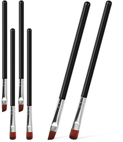 Brochas de Maquillaje Profesional para Cejas 6 Piezas, Fibra y Plástico