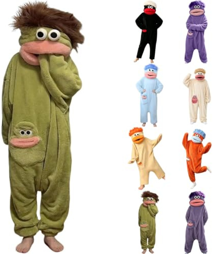 Combinaison Pyjama Femme Homme Silly Onesie Pajamas Deguisement Famille | Polaire Vêtement de Drole Amusant avec Capuche,Une Pièce Monstre Costume,pour Le Plaisir en Famille et la Détente Confortable