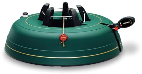 Krinner Christmas Tree Genie XXL - Green Tree Stand - Original Single Cable Operation, Holds up to 12 ft Live Trees - Foot Pedal Setup & Water Reservoir with Level Indicator - German Made