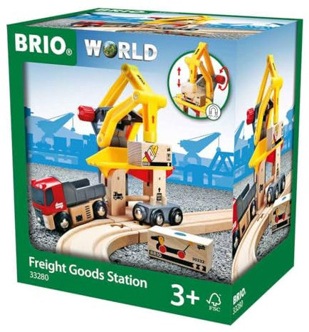 BRIO World - 33280 Frachtverladestation - Eisenbahnzubehör Holzeisenbahn, Kleinkinderspielzeug empfohlen für Kinder ab 3 Jahren