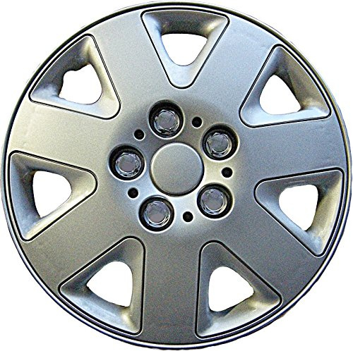 Simply SWT 104 Prime Wheel Trims, 14 Inches, Set of 4, Universal Fit Hub Caps, Quick & Easy Installation, High-impact Plastic - Silver