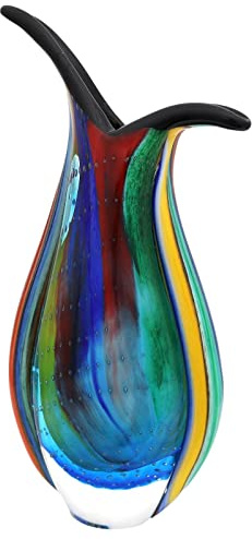 Glasvase Glas Vase im Italien Murano antik Stil Höhe 30cm 2kg schwere Tischvase