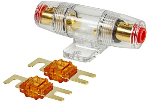 tomzz Audio 5800-053 Mini ANL Sicherungshalter transparent für Kabel bis 25qmm + 2 x 40A Sicherung