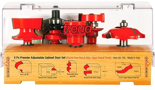 Freud 94–100 5-teilig Schrank Tür Router Bit Set mit 99–510 Panel Bit, 94-150