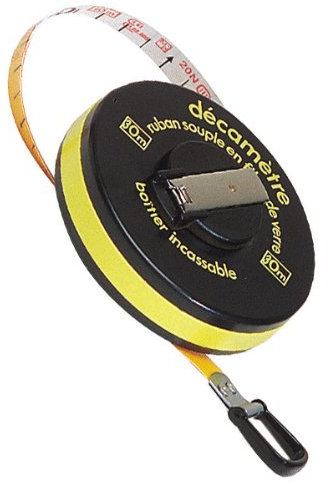 Visiodirect Décamètre de 30 m, Ruban en Fibre de Verre avec Graduation centimétrique