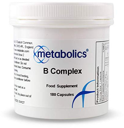 Metabolics B Complex Capsules | Bioavailable Methylated B Vitamins | Energy, Fatigue & Nerve Support | Magnesium & Choline | Vegan, GMP, UK Made | 180 Capsules