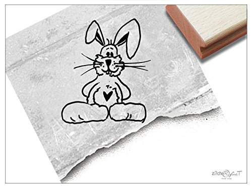 Stempel - Osterstempel HASE mit Herz - Kinderstempel Bildstempel Osterhase Basteln Kita Kinderzimmer Schule - von zAcheR-fineT