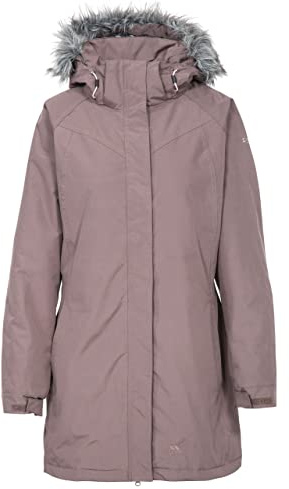 Trespass San Fran , Dusty Heather, XS, Waterproof Jacket with Removable Hood for Ladies, Grey, X-Small