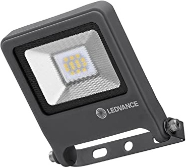 Ledvance - Foco de luz de inundación aluminio gris oscuro no válido, 10W, blanco cálido