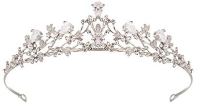 Minkissy Braut-Diadem Krone Strass Tiara Krone Kristall Hochzeit Tiara Stirnband Kristall Blume Hochzeit Krone