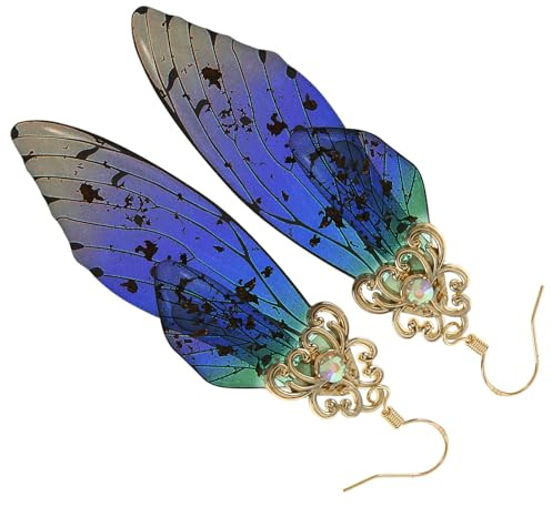 Holibanna - Ohrringe Schmetterling Flügel Lange Märchen Ohrringe Braut Ohrringe Fantasie Accessoires Damen (Bronze)