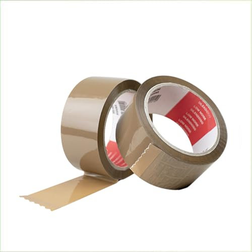 VIRSUS 36 Rotoli di Nastro adesivo per pacchi, misura 50x66 mt, Srotolamento SILENZIOSO, Nastro da Imballo colore AVANA